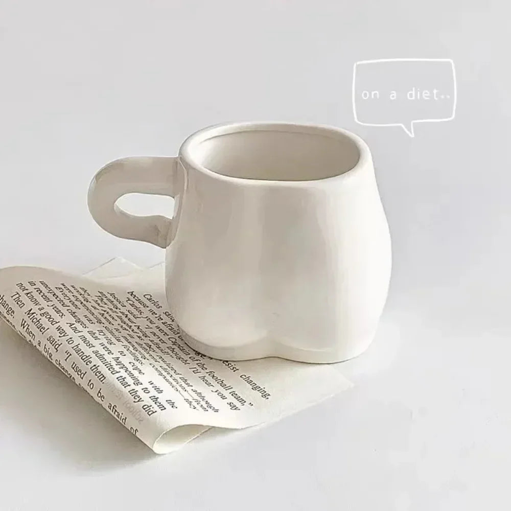 320ml High-capacity Creative Cute shape Coffee Mugs Ceramic Porcelain Funny Creativity Art Body Belly cups Home Decoration Gifts