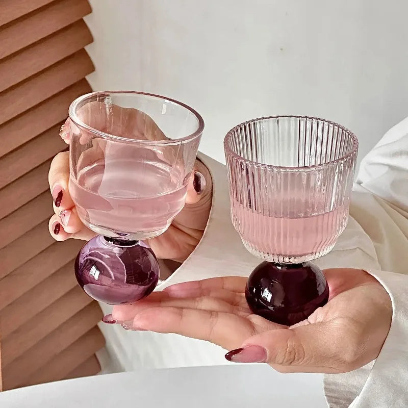 Cute Ball Base Glass Creative Mid-Century Whiskey Cup Baijiu Cup Tea Drinking Cup Juice Cup