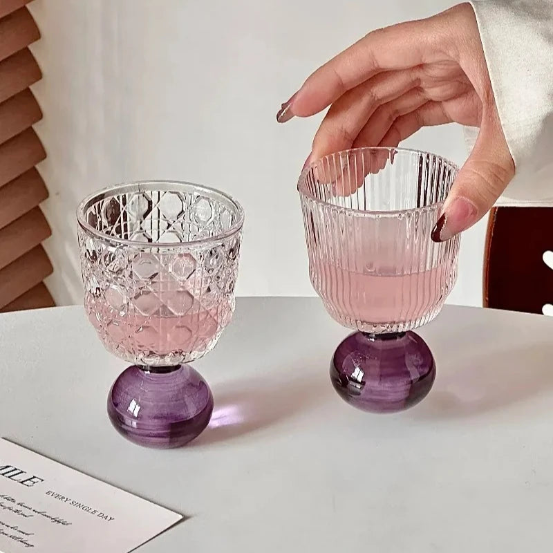 Cute Ball Base Glass Creative Mid-Century Whiskey Cup Baijiu Cup Tea Drinking Cup Juice Cup